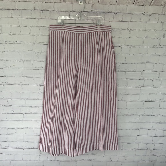 BeachlunchLounge collection linen blend striped capris size medium - Picture 3 of 11